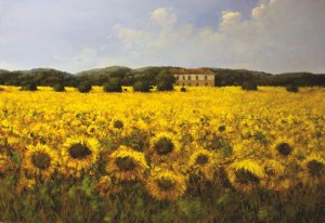 Sunflowers - 2003 - olio su tela - cm 130x90 Lucia Sarto, foto fornita da Marianna Accerboni
