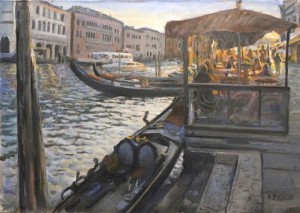 Roberto Budicin, Tramonto sul Canal grande, 2013- olio su tela - cm 50x70, foto fornita da Marianna Accerboni